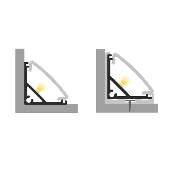 Osłonka C17 na klik 100cm kąt 90 do profilu LED P3-2 | biały