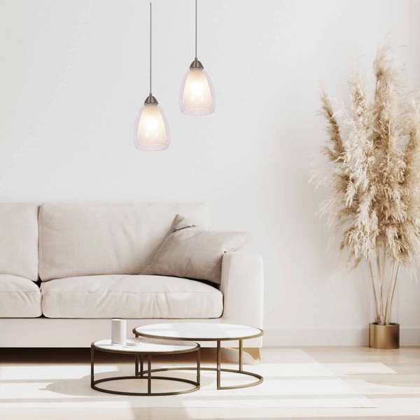 Lampa wisząca NIKI, chrom/dymiony, 1x40W E14