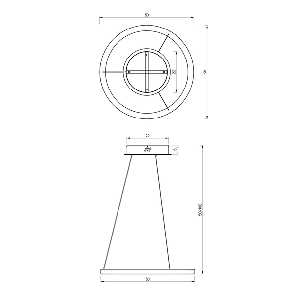 Lampa wisząca GALAXIA, ML8421, złoty mat, 26W LED, barwa ciepła 3500K