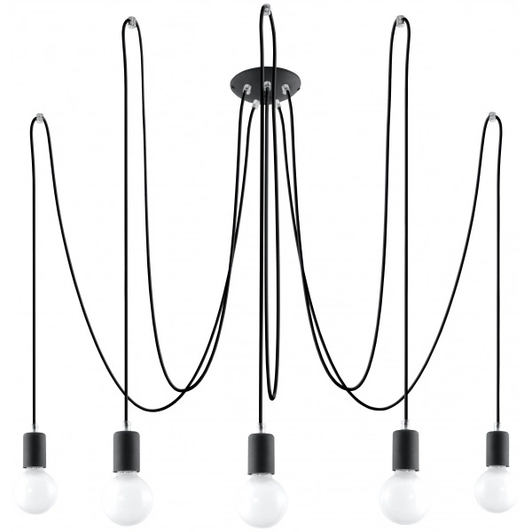 Lampa wisząca EDISON 5 SL.0371 czarna 5xE27