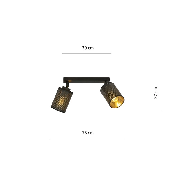 Lampa sufitowa Emibig BRONX 2 Czarny 1152/2