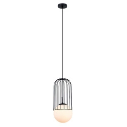 Lampa wisząca MATTY śr. 20cm E27 | czarny/biały