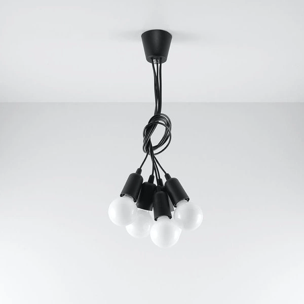 Lampa Wisząca DIEGO 5, PCV Czarna, E27 60W, SL.0574