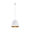 Lampa wisząca tuba nad stół EGG M biały/złoty śr. 39cm 9021