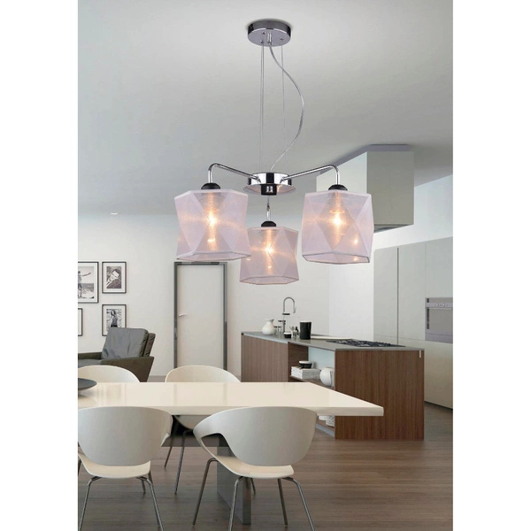 Lampa wisząca NOSJA 33-58720 chrom/biały 3x40W E27