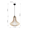 Lampa wisząca ELZA, naturalne drewno, czarny PCV, SL.0641