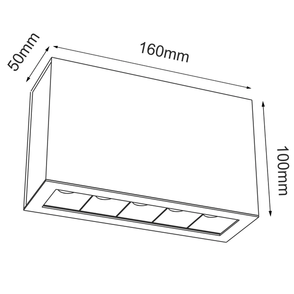 Plafon A - Glare 5 - Biały (100 mm) 4000K 1040 Antigo