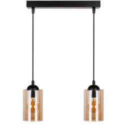 Lampa wisząca BISTRO, czarny/brązowy, 2x40W E27