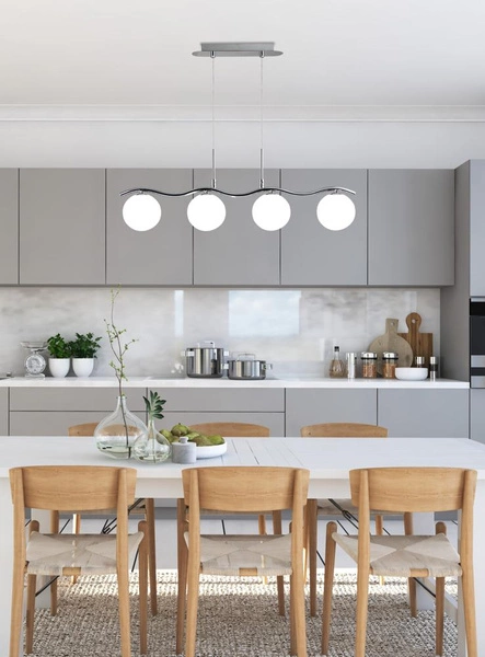 Lampa wisząca RAMON, 34-01412, chrom/biały, 4x40W G9