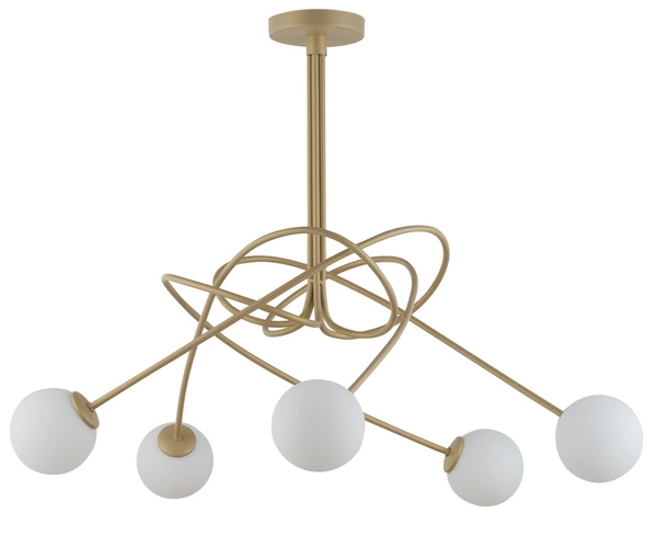 Nowoczesna lampa sufitowa VELVET 5x G9 12W wys.66cm | złoty