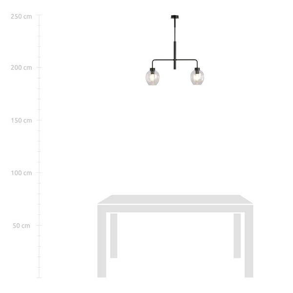 Lampa sufitowa Emibig LUKKA 2 Czarny/TRANSPARENT 1164/2