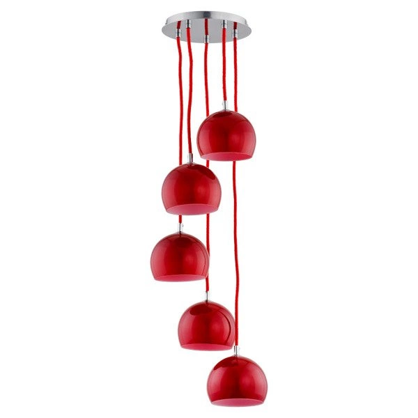 Lampa wisząca zwis WATERFALL czerwona śr. 28cm