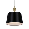Prima gold lampa wisząca złoty satynowy 1x60w e27 abażur czarny