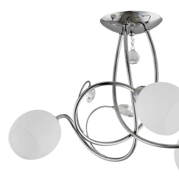 Lampa sufitowa żyrandol nowoczesny CALDIA chrom/biały śr. 50cm