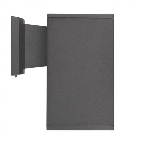 Kinkiet aluminiowy kwadratowy na elewację E27 ADELA 8002 DG | ciemny popiel