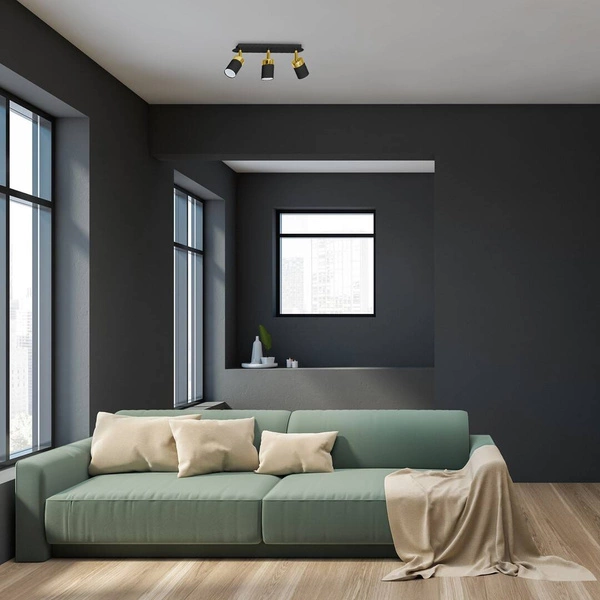 Lampa sufitowa JOKER, MLP6125, czarny/złoty, 3x8W GU10