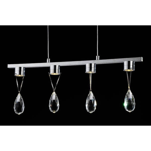 Lampa wisząca PRISMA 34-25708 chrom/transparentny 4x3W LED, barwa ciepła