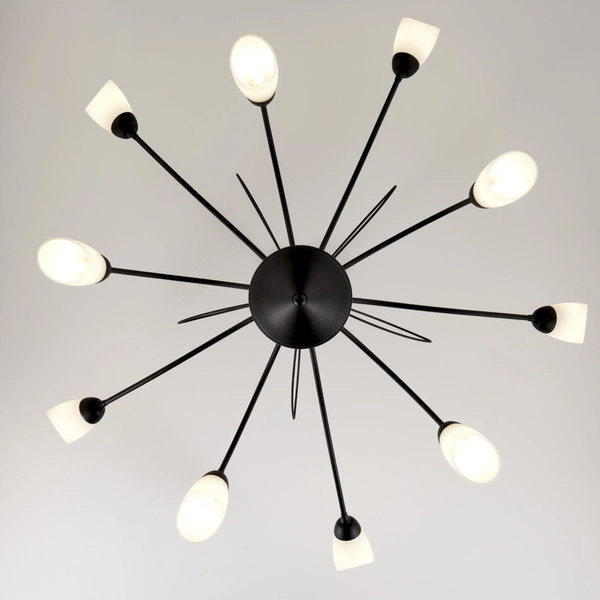Klasyczny Żyrandol GLORIOSA wys. 50cm 10xG9 14W IP20 | czarny mat