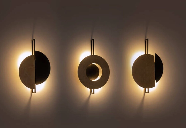 Kinkiet LED SUNSET NATURAL A szer. 50cm 2xGX53 | jasne drewno/czarny 10576