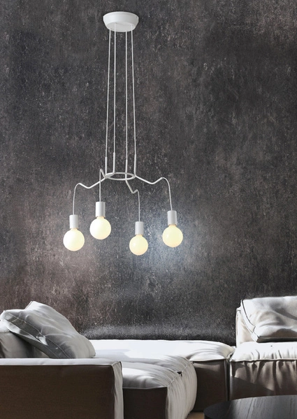 Lampa wisząca BASSO 34-71002 biała matowa 4x40W E27