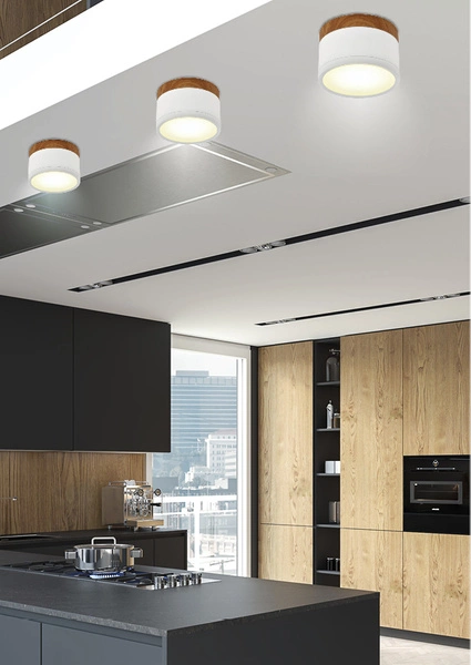 Lampa sufitowa TUBA 2273648, biała/drewno, 9W LED, barwa neutralna 4000K