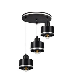 Lampa wisząca WAMA, czarny/srebrny, 3x40W E27