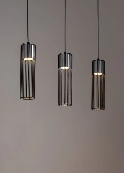 Lampa Sigma FOBIA 3 lampa wisząca prosty czarny/srebrny 33454