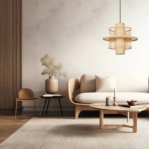 Ratanowa lampa wisząca Astra naturalna 1xE27