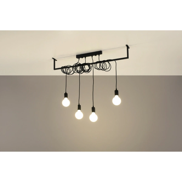 Stylowa lampa wisząca SALAMANCA 4 SL.0895 czarna 4xE27