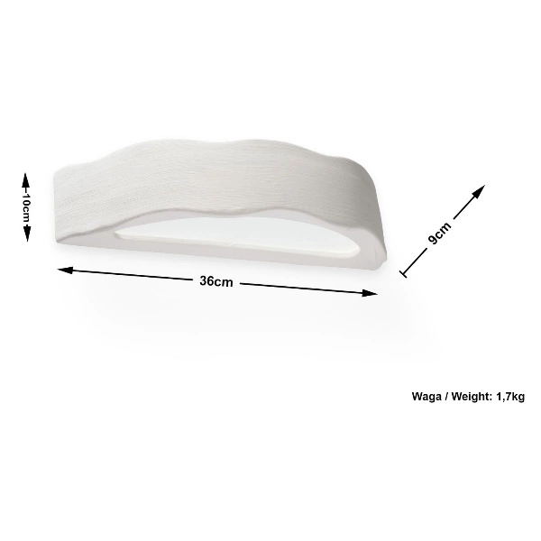 Nowoczesny Kinkiet Ceramiczny DRACO SLA.0163 szer. 10 cm