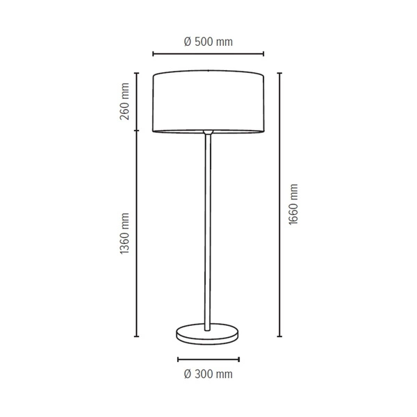 Lampa podłogowa Scarlett 1xE27 maks. 60W satynowy metal/przezroczysty kabel PVC/szary aksamitny klosz 6742027