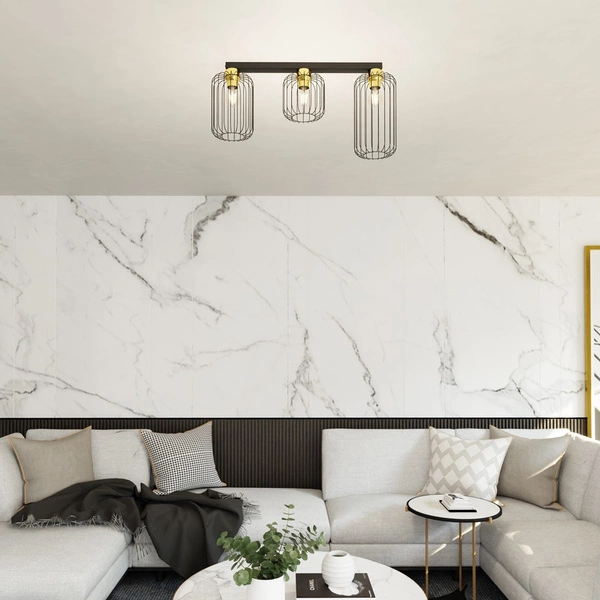 Lampa sufitowa Emibig BARN 3 BL GOLD 1366/3