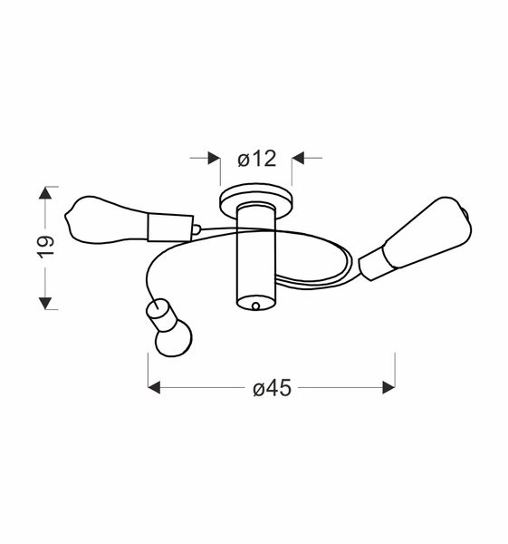 Lampa sufitowa FILETTA, 33-00828, czarna, 3x40W E27