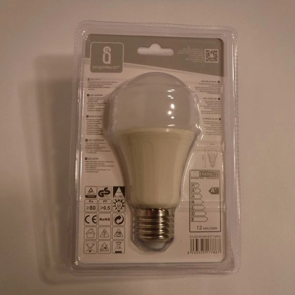 Żarówka LED E27 12W zimna 6400K A60