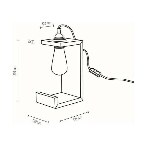 Elle Lampa Stołowa 1xE27 Max.15W Orzech/Czarny 7669176