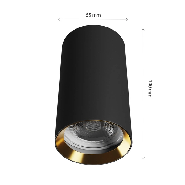 CHLOE VARIOSA GU10 NATYNKOWA GU10 230V IP20 55x100MM CZARNY ŚRODEK ZŁOTY OKRĄGŁA