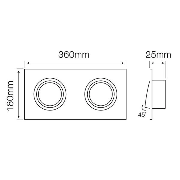 Oprawa aluminiowa AR111 kwadrat ruchoma podwójna | biały mat