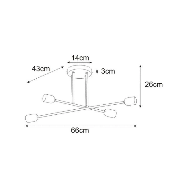 Lampa sufitowa K-4382 z serii SITYA BLACK