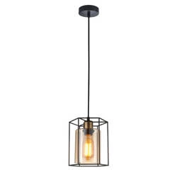 Lampa wisząca KALULA śr. 18cm E27 | bursztynowy