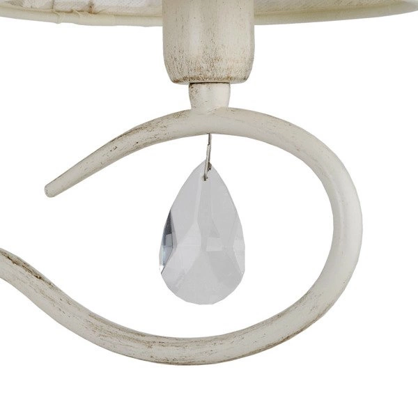 Kinkiet z abażurem BALI WHITE kryształki biały antyczny/ecru