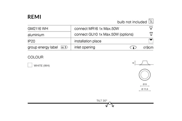Azzardo REMI WHITE 1363