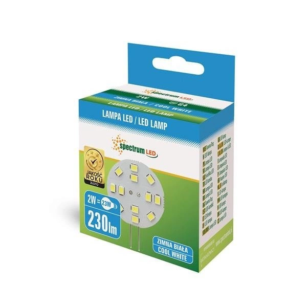 LED G4 12V 2W 12 LED CW 30MM SPECTRUM