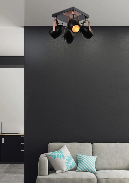Lampa sufitowa ANICA, 98-83128, czarny/miedziany, 4x40W E14