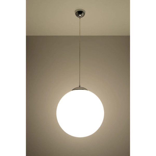 Lampa wisząca Sollux UGO 40 Stal, Szkło, Biały, 60W, SL.0265
