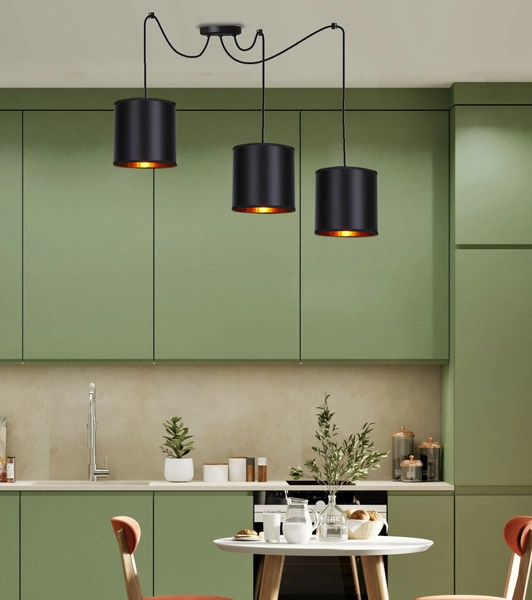 Lampa wisząca CANDIDA, 33-00859, czarny/złoty, 3x40W E27