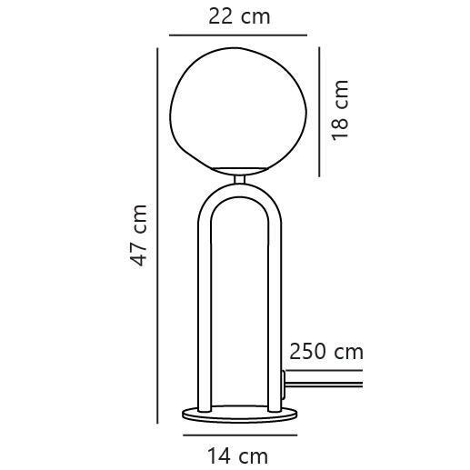 Lampa stołowa SHAPES E27 15W Szkło | Mosiądz