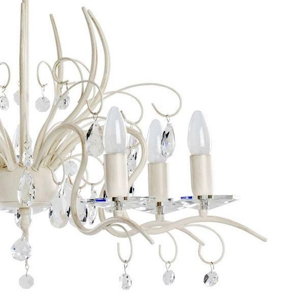 Żyrandol klasyczny świecznikowy MONA WHITE śr. 70cm biały antyczny