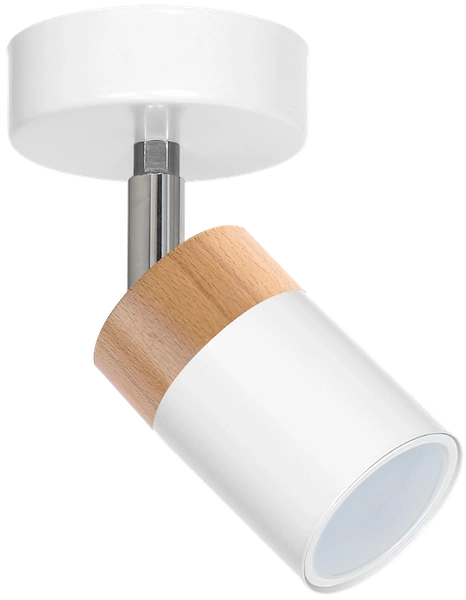 Lampa sufitowa/kinkiet JOKER, MLP6299, biały/drewno/chrom, 1x8W GU10