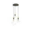 Lampa wisząca PEAR III wys. 130cm 3xE27 | złoty/transparentny 7794