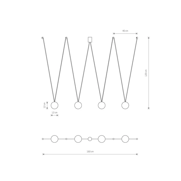 Lampa wisząca SLING IV 4xG9 | czarny 10354